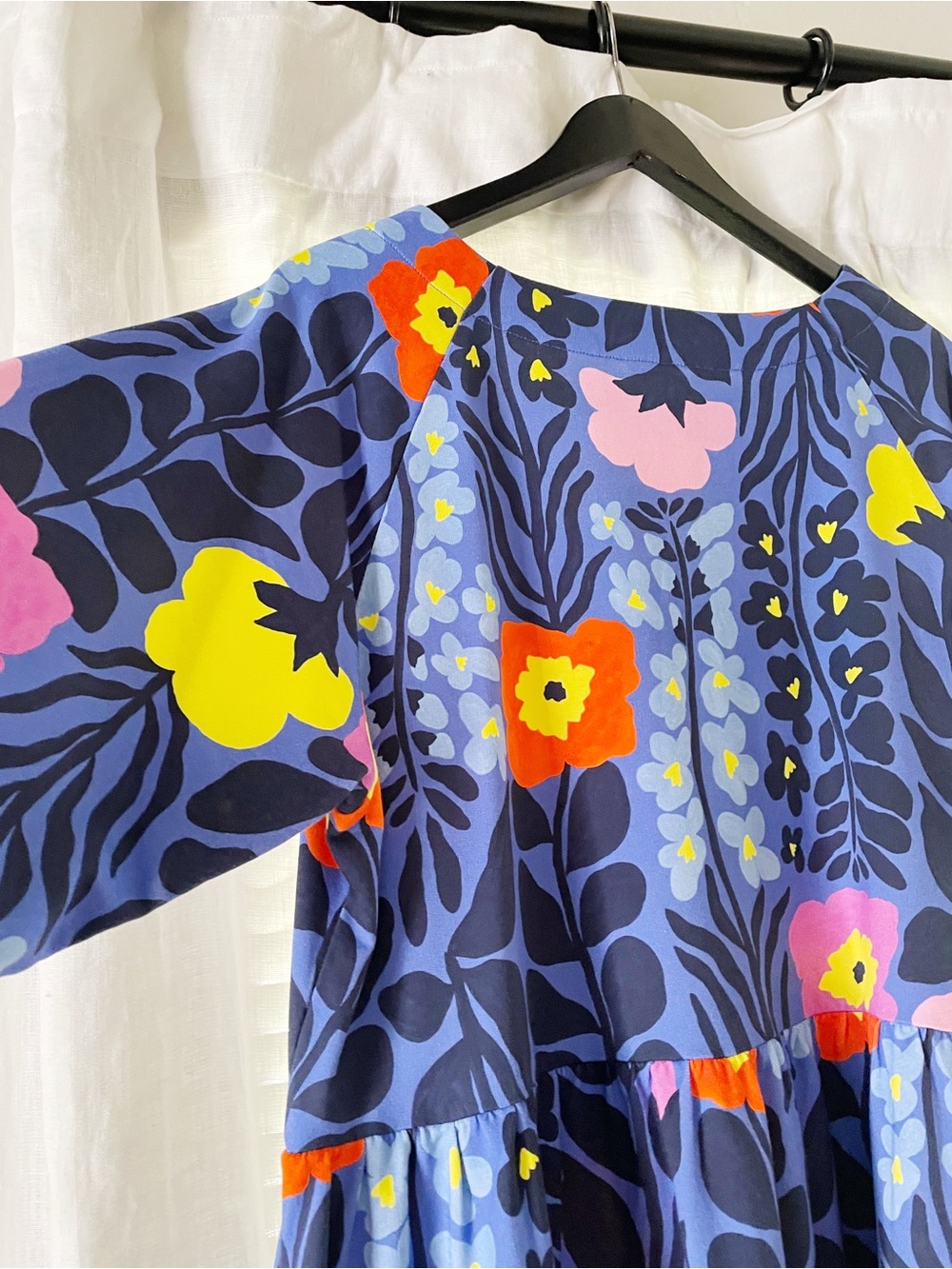 Gorman organic cotton Blue floral tiered Dress marimekko Scandinavian style - Picture 4 of 8